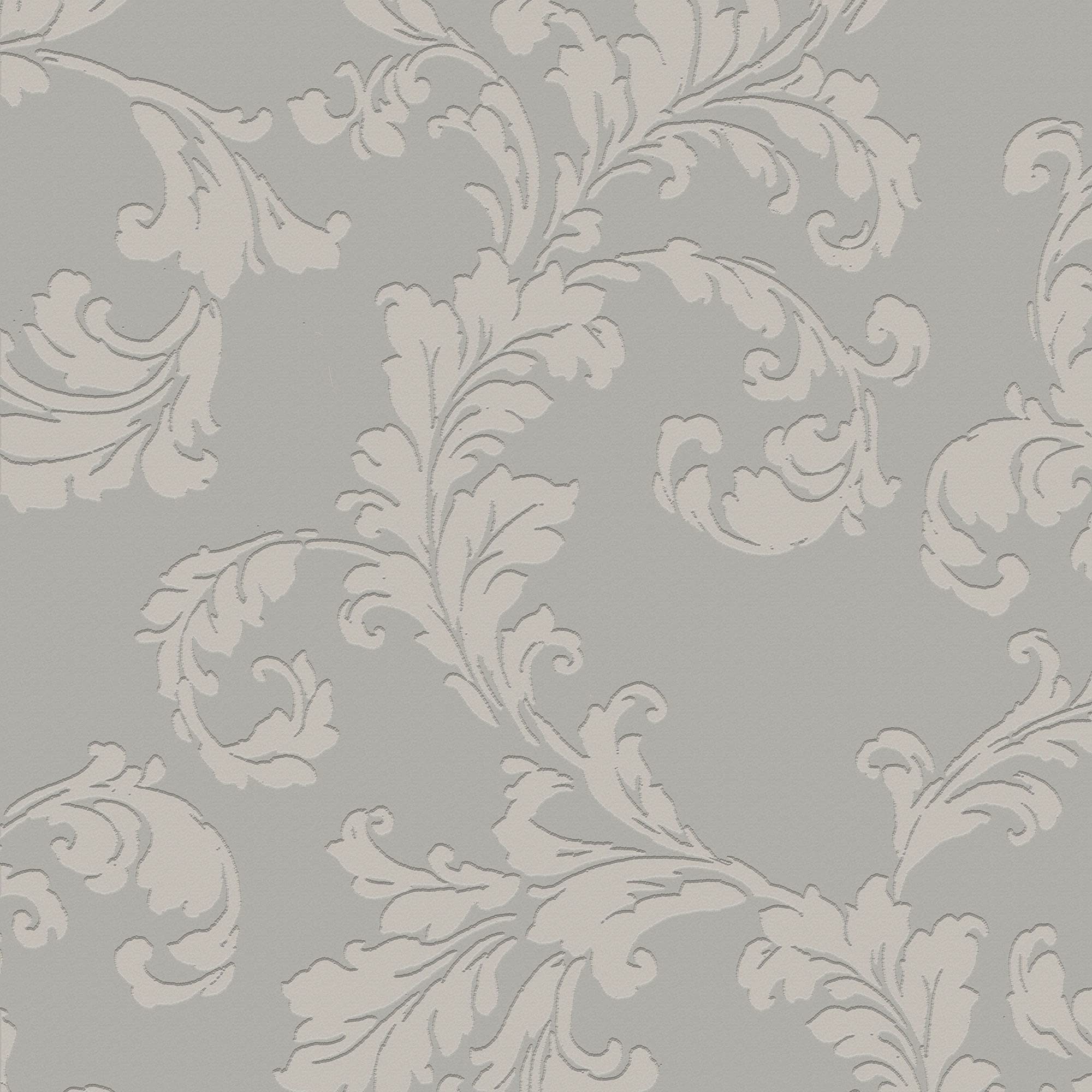 Galerie DWP0250-03 Emporium Acanthus Trail Wallpaper, Light Grey, 10m x 53cm