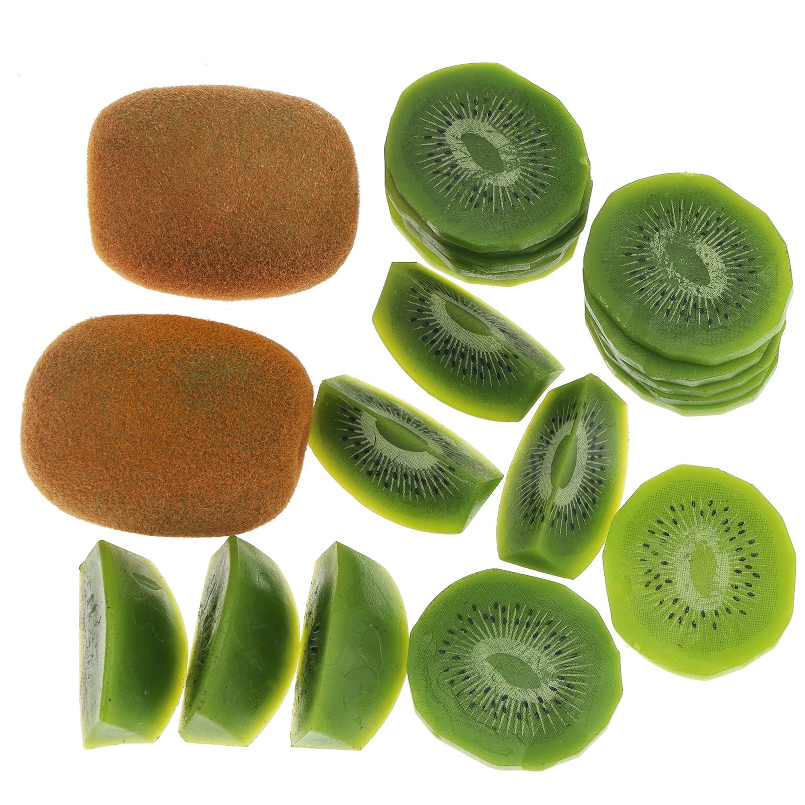 Photo 1 of Woration 20 Pcs Simulation Fake Kiwi Artificial Kiwi Slices & Blocks Realistic Fruit Decoration Home Kitchen Cabinet Party Wedding Ornament Photography Prop