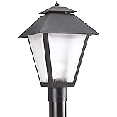 Generation Lighting 82065-12 Polycarbonate One-Light Outdoor Post Lantern Outside Lighting, Black Finish
