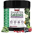 Force Factor Smarter Greens Superfoods Powder to Support Digestion, Gut Health, Bloating, Greens Powder with Probiotics, Prebiotics, Digestive Enzymes, & Adaptogens, Pomegranate Berry, 30 Servings