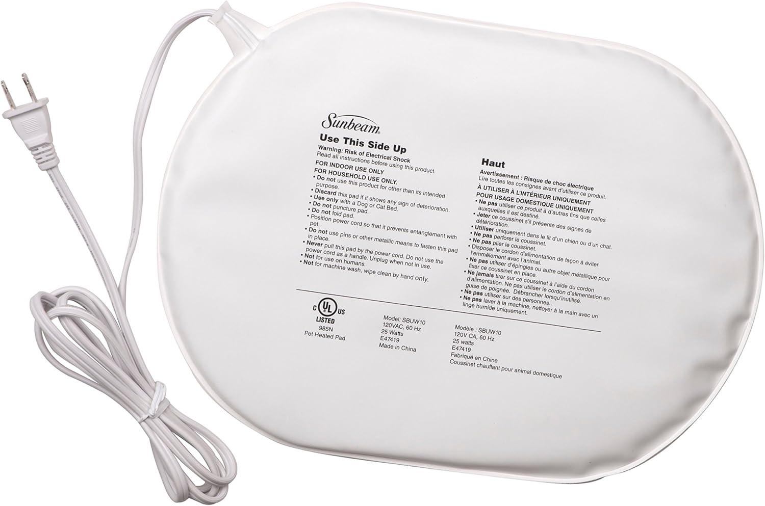 sunbeam heated dog bed