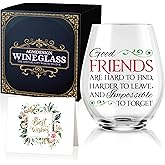 AGMDESIGN Good Friends Are Hard To Find Harder To Leave Friendship Wine Glass, Friendship Gifts for Women Sisters Best Friends Bestie BFF, Christmas Birthday Gifts for Women Mom Sisters Bestie BFF
