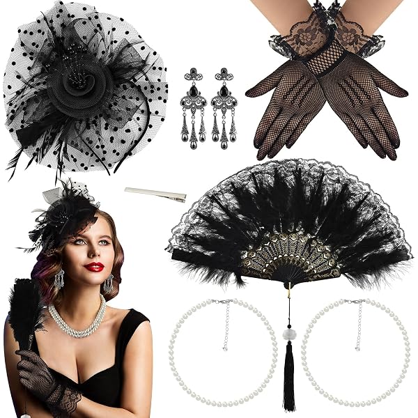 5-Piece Tea Party Set with Top Hat, Gloves, Jewelry, and Fan Amazon.com: Tahonuss 5pcs Tea Party Supplies Tea Party  main image 2