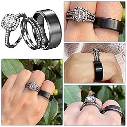 Ahloe Jewelry CEJUG 2Ct 18k Black Gold Wedding Ring