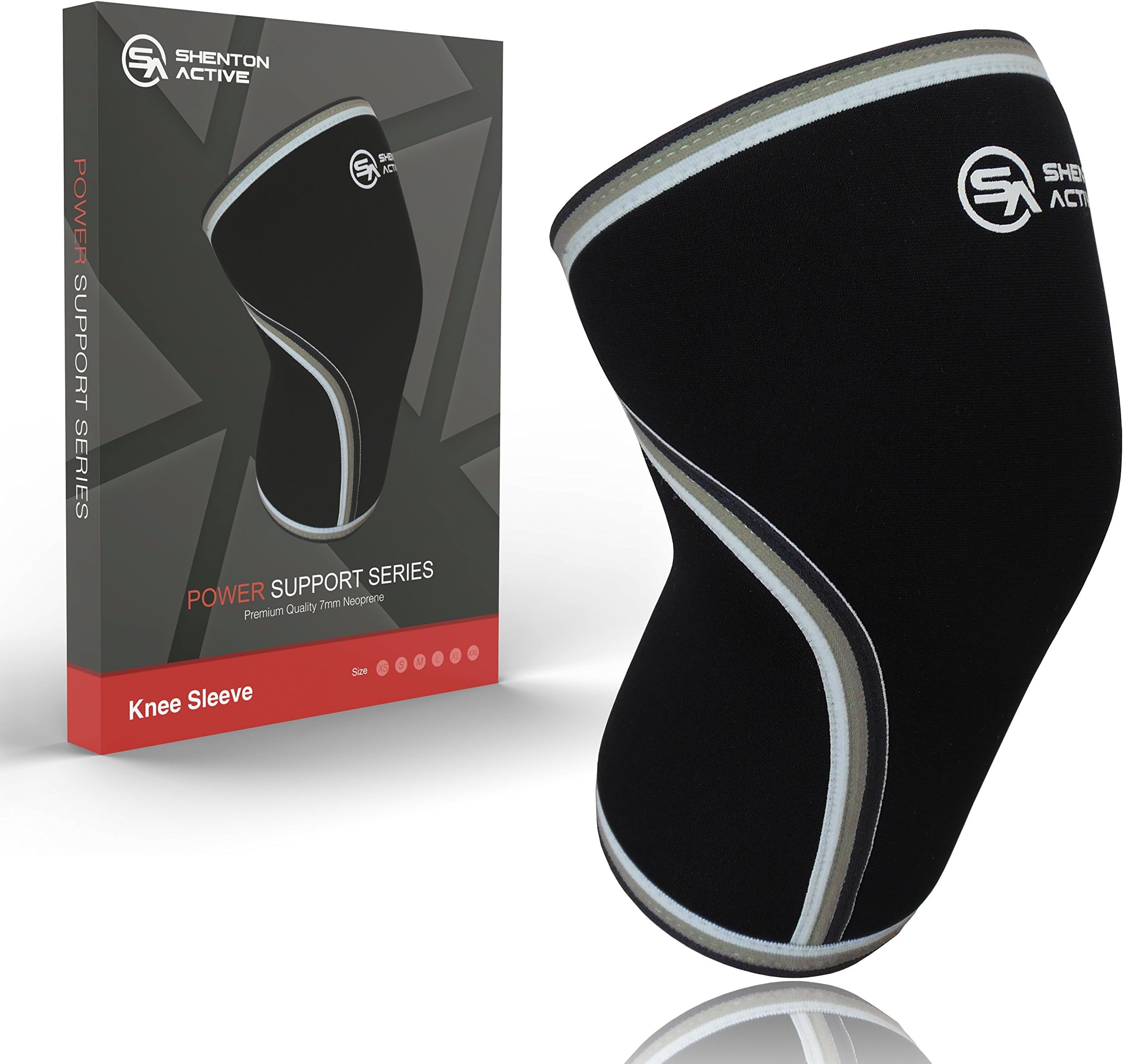 Knee Support Sleeve for CrossFit - Squats, Weight Lifting Powerlifting. 7 mm Compression Knee Brace for Men and Women. 2 Sleeves (Pair) or Single Sleeve. Complimentary Leg Exercises eBook