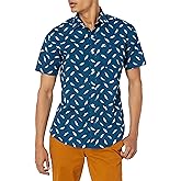 Amazon Essentials Men's Regular-Fit Short-Sleeve Print Shirt