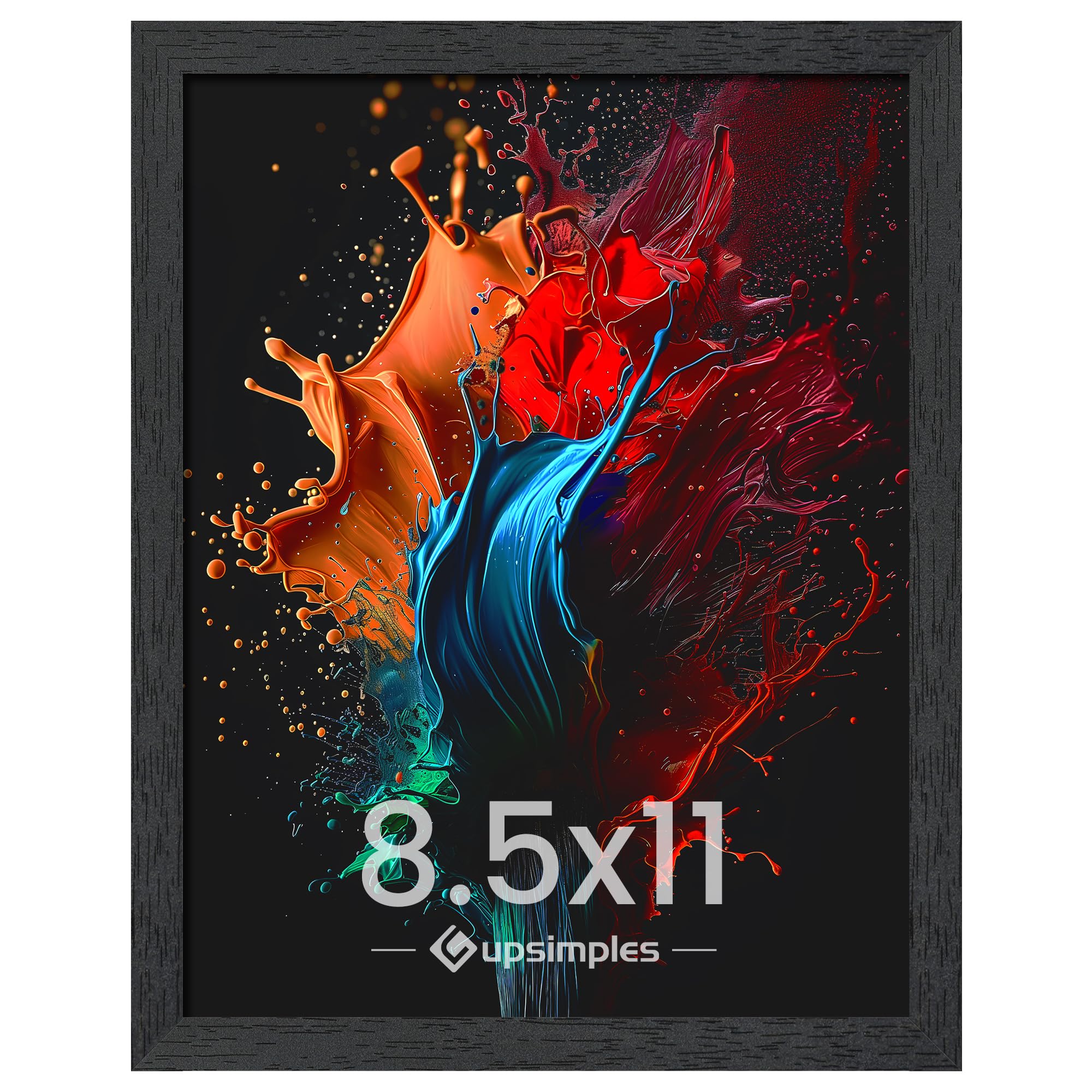 Photo 1 of upsimples 8.5 By 11 Picture Frame, Wall Gallery Photo Frames with Engineered Wood, Black 1 Pack