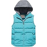 Pursky Girl's and Boy's Warm Puffer Vest Coat Water Resistant Sleeveless Jacket With Detachable Hood for 6-14Y