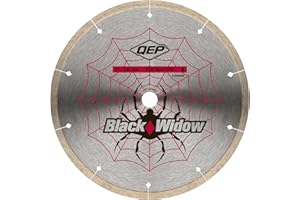 QEP 6-8008BW 8-Inch Black Widow Micro-Segmented Rim Diamond Blade, 5/8-Inch Arbor, Wet Cutting, 7640 Maximum RPM