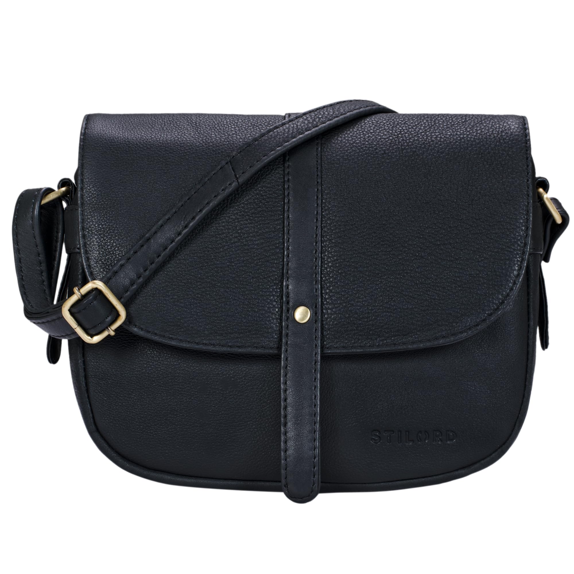 STILORD "Kira" Handbag Leather Small Women Satchel Shoulder Bag Vintage Crossbody Messenger Bag for Evening and Party in Genuine Leather Colour:Black