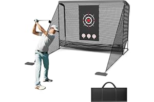 aikeec Golf Practice Hitting Net : Heavy Duty Metal Frame with 5-Layer Polyester Mesh & Target Cloth - Golf Net Indoor Outdoor Backyard Driving Range for Golfers