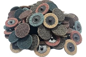 TOP‑TOOL 120 pcs 2 inch Roll Lock Quick‑Change Sanding Discs for Die Grinder,Nylon Surface Conditioning, Surface Strip Grind 