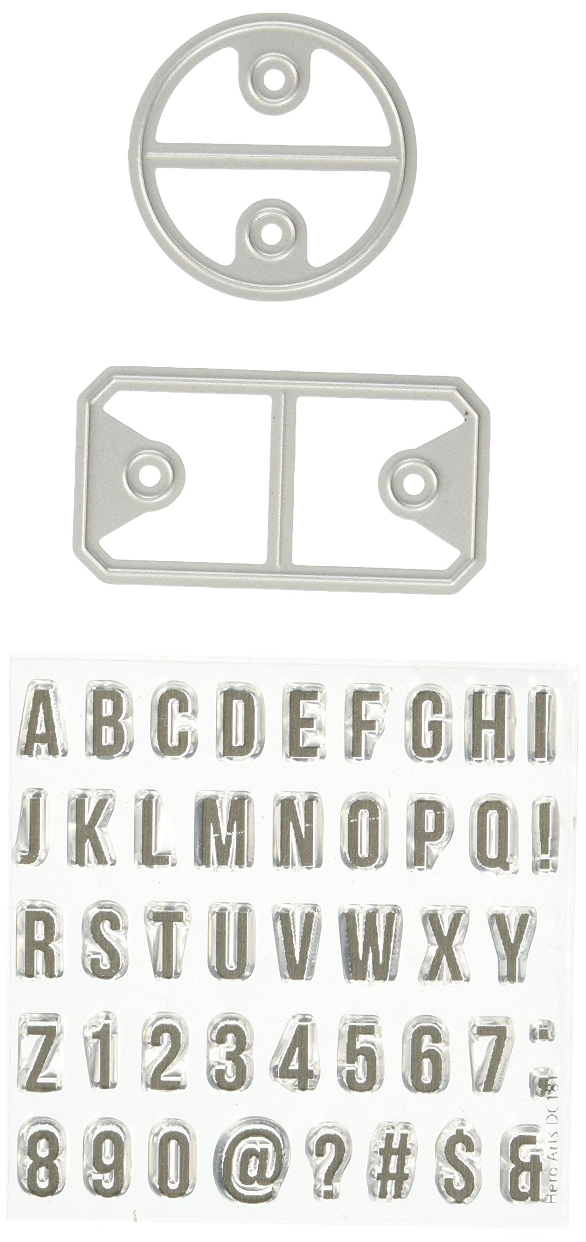 Hero Arts Kelly's Alpha Tabs Stamp and Cut Supplies, Acrylic, Multicolour, 12.39x23.59x0.27 cm