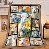 Cute Sheep Blanket Goat Animal Blankets Fleece Plush Flannel Super Soft Cozy Warm Lightweight Lamb Lover Decor Gifts for Boys Girls Kids Adults Men Women 40" x 50"