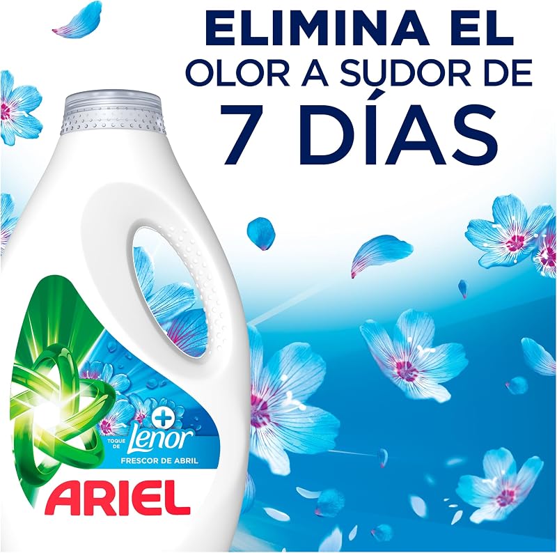 Detergente líquido para máquina de lavar 40 lavagens, sabonete fresco de abril, limpeza profunda mesmo em ciclos mais frios