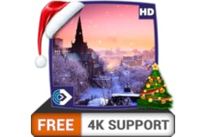 chute de neige gratuite du château HD - profitez du magnifique paysage sur votre téléviseur HDR 4K, votre téléviseur 8K et vo