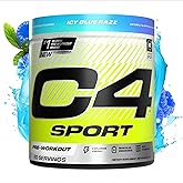 Cellucor C4 Sport Pre Workout Powder - NSF Certified for Sport - Elite Hydration - 200mg Caffeine + Creatine + Beta-Alanine - Electrolytes and Energy Supplement - ICY Blue Razz, 20 Servings