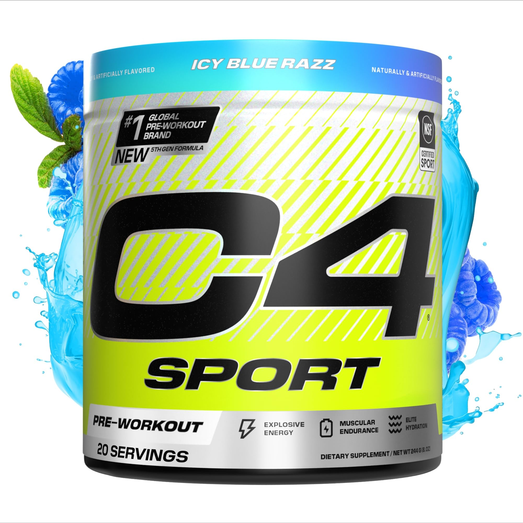 C4 Sport Pre Workout Powder (Icy Blue Razz)