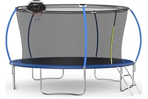 SENCHO GINSYTALIOR Tranpoline 14FT 12FT 10FT 8FT Outdoor Tranpoline for Kids and Adults,Tranpoline Weight Capacity 300-1000LBS with Safety Enclosure Net, Backyard Tranpoline for Family