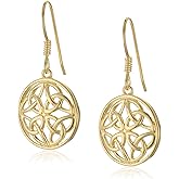 Amazon Essentials Sterling Silver Celtic Knot Round Drop Wire Earrings