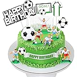 14 PCS Soccer Cake Topper Decorations Soccer Ball Soccer Player Cake Decorations For Soccer Theme Party Football Theme Party 