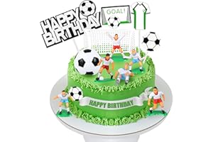 BANBALLON Soccer Ball Cake Topper Decorations For Theme Party, Football Player, Men, Boy, Birthday, Sport Supplies, 14 PCS