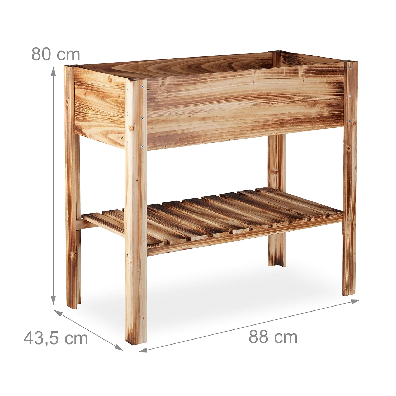 Relaxdays Huerto Urbano de Madera, con Estante, Macetero ...