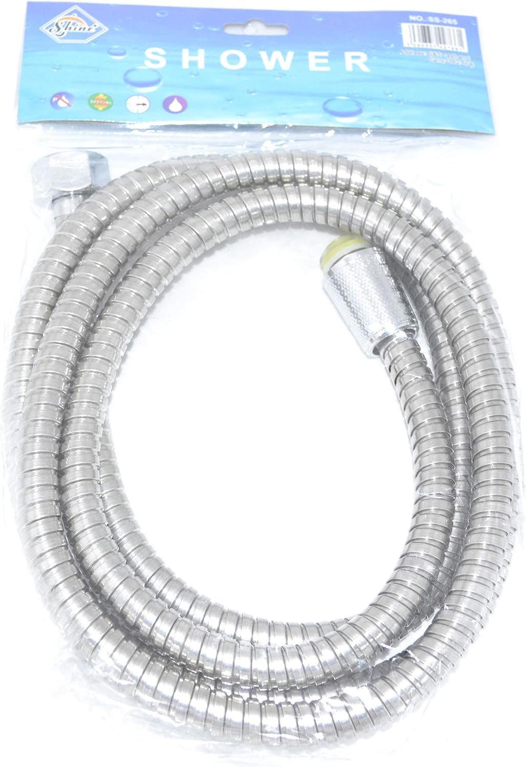 Shine- FLEXIBLE SHOWER PIPE CHROME LOOK Bath Hose Flexible Replacement Pipe choose size 1.5m/2m/2.5m (1.5m Metre (150 CM))