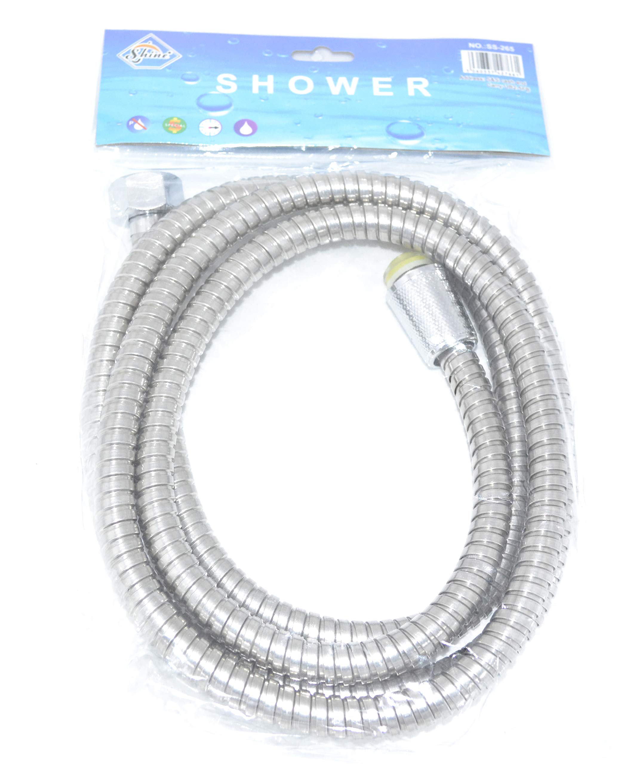 Shine- FLEXIBLE SHOWER PIPE CHROME LOOK Bath Hose Flexible Replacement Pipe choose size 1.5m/2m/2.5m (1.5m Metre (150 CM))