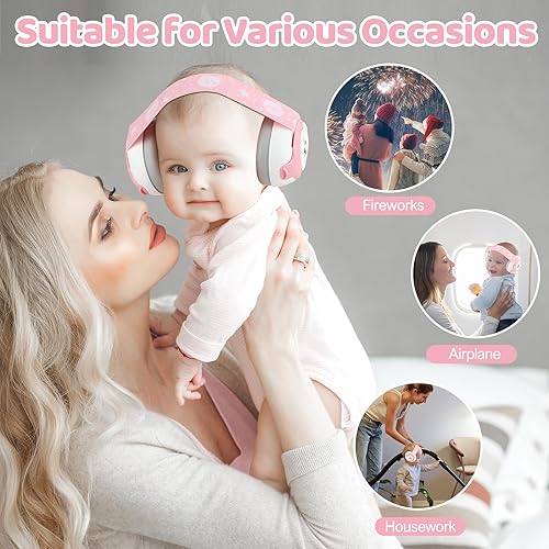 Baby Headphones Noise Cancelling,Bear Baby Earmuffs for Infant