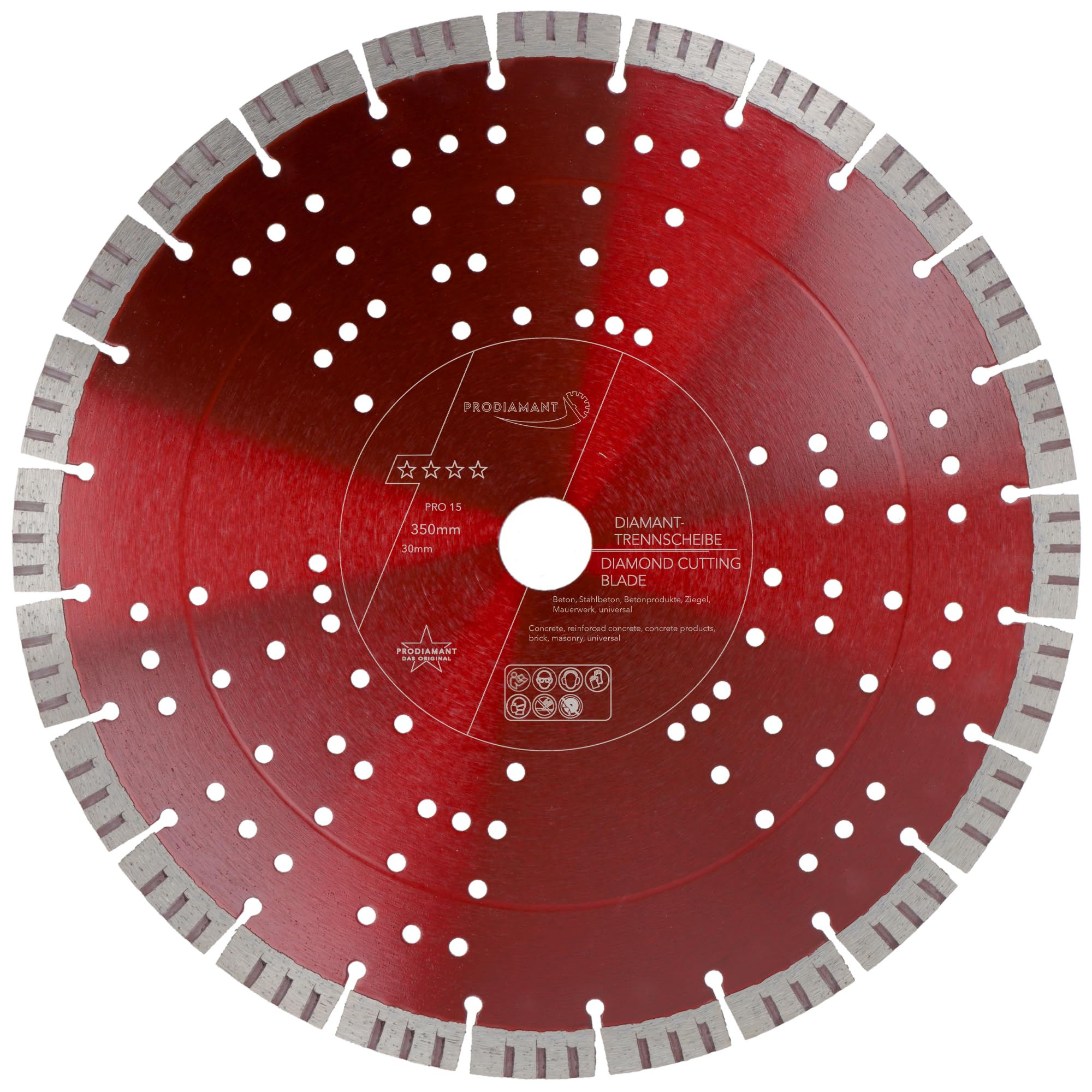 PRODIAMANT Premium diamond cutting disc concrete 350 mm 14 inch x 30 mm diamond saw blade 350mm segment height 15mm
