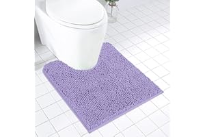 MAYSHINE Around Bathroom Rug | Soft Plush Chenille Bath Mat, PVC Non Slip Backing, Absorbent, Quick Dry Bathroom Rugs, Bath Mats for Toilet Floor | U-Shape Tapete para baño | Lavender, 24"x20" inch