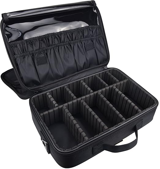 DCCN Kosmetikkoffer Professionelle Kosmetiktasche Beauty Case Reisengepäck mit Schultergurt