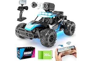 Hosim RC Cars with 1080P HD FPV Camera, 1:16 Scale Gift Off-Road Remote Control Truck Car High Speed Monster Trucks for Kids Adults Boys & Girls 2 Batteries 60 Min Play