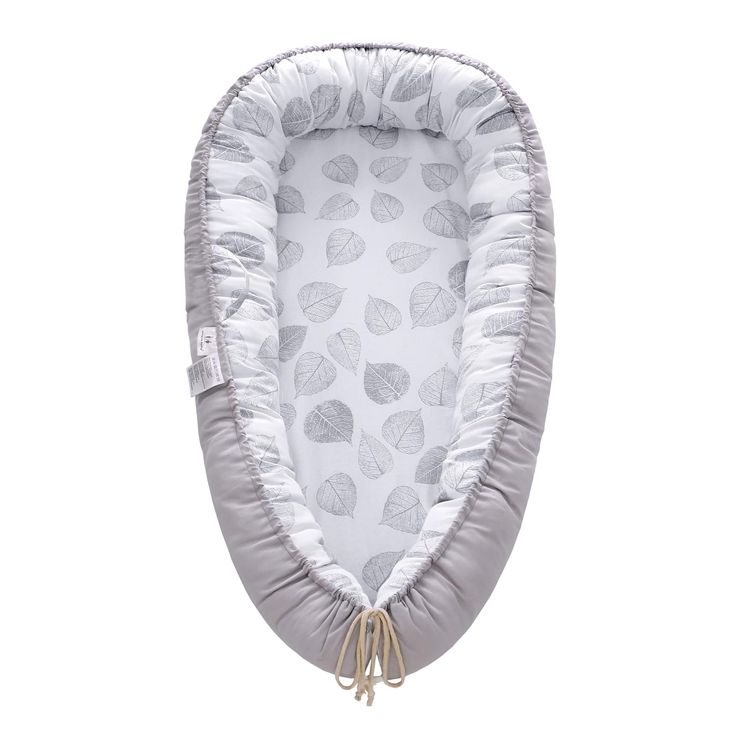 Baby Lounger, Baby Lounger Cosleeper and Baby Nest, Portable 100% Organic Soft Cotton Baby Loungers Pillow Crib, Machine Washable Breathable Newborn Lounger Baby Nest for Cosleeping (Grey Leaf): Baby