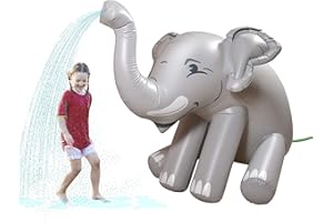 GoFloats Giant Inflatable Elephant Party Sprinkler 5 Feet Tall Yard Sprinkler for Kids Summer Fun