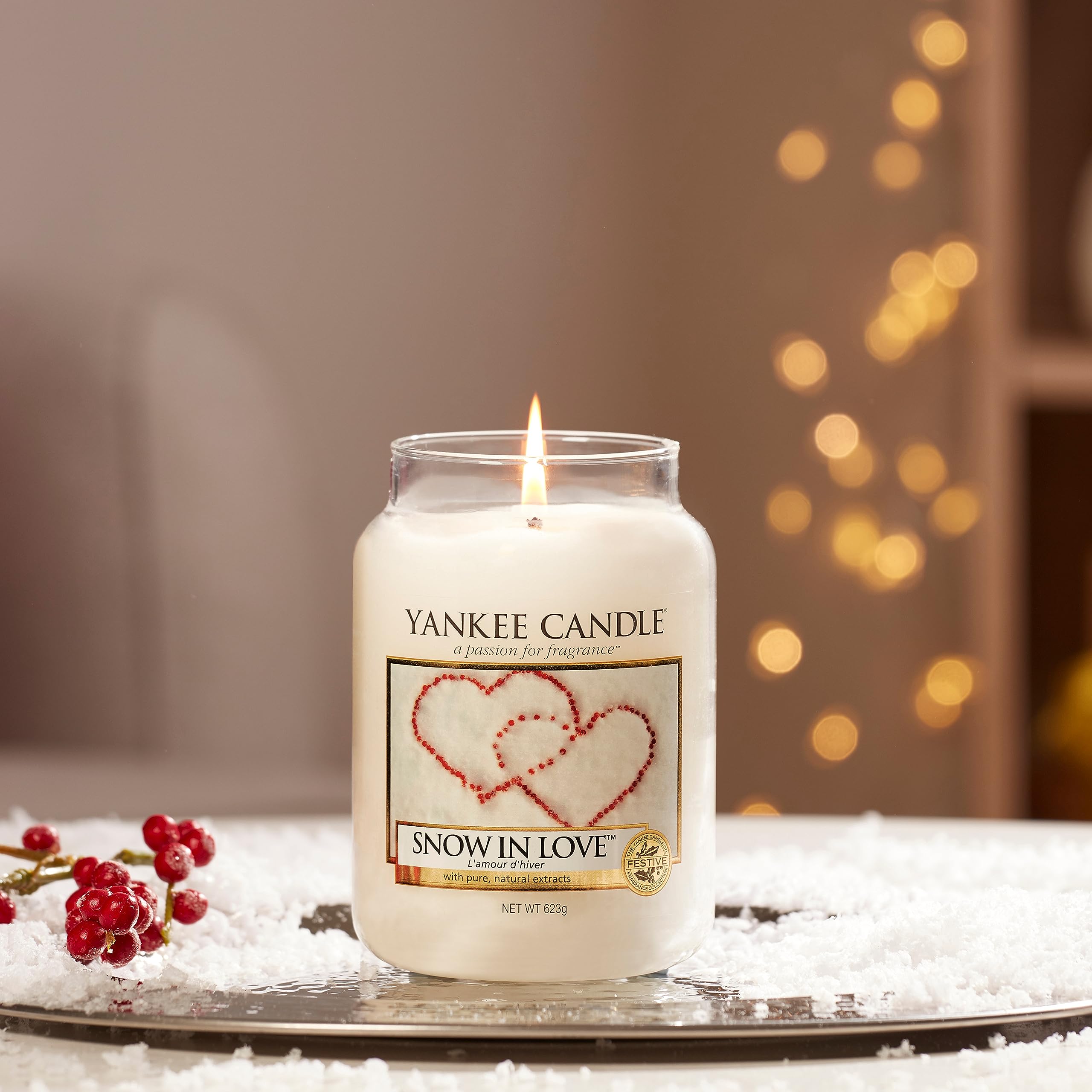 Yankee Candle Scented Candle | Snow In Love Large Jar Candle | Long Burning Candles: up to 150 Hours