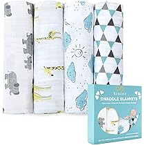 Amazon Com Muslin Baby Swaddle Blanket Soft Cotton Neutral Receiving Blanket Wrap For Boys Girls Newborn 4 Pack Large 47x47 Inches Swaddling Blankets Baby