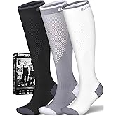 Compression Socks for Women and Men(3 Pairs)15-20mmHg - Best Circulation Support Socks