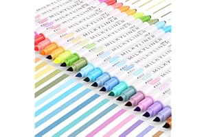 HANKU Pastel Highlighters Set, 24 Unique Retro Colors, Highlighters Assorted Colors, Quick Dry Dual tip and Fine Tip No Bleed Highlighter Markers for Bible Journals Planners Books Notes