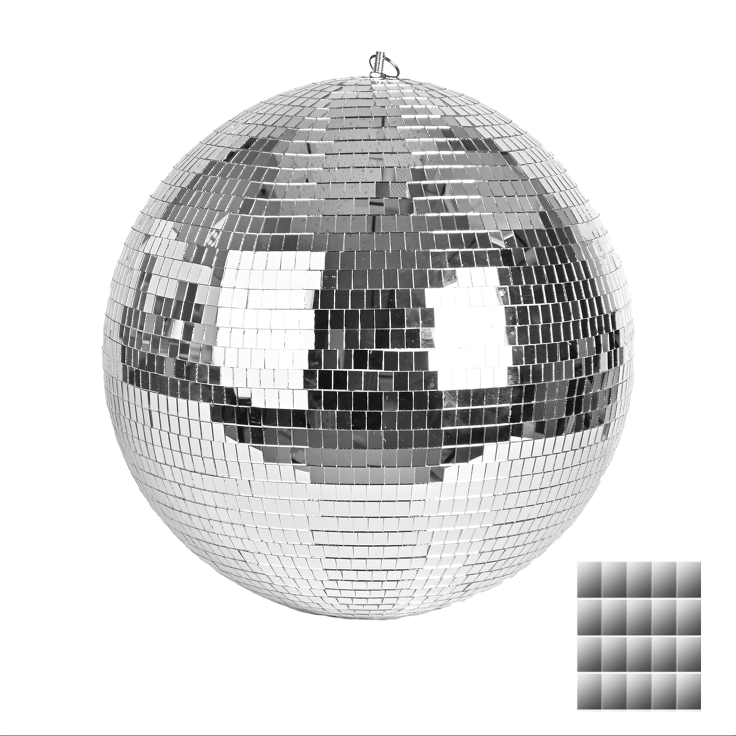 Photo 1 of Large Disco Ball, 16 Inch Mirror Ball for Disco Party Decorations, Silver Big Haning Disco Ball Decor Ornaments with Hanging Ring for Easy Installation for DJ Club Stage Bar Wedding
