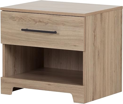 Amazon Com South Shore Primo 1 Drawer Nightstand Rustic Oak Furniture Decor