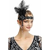 BABEYOND Flapper Headpiece for Women - Flapper Feather Headband 1920s Gatsby Headpiece Vintage Accessories for Women