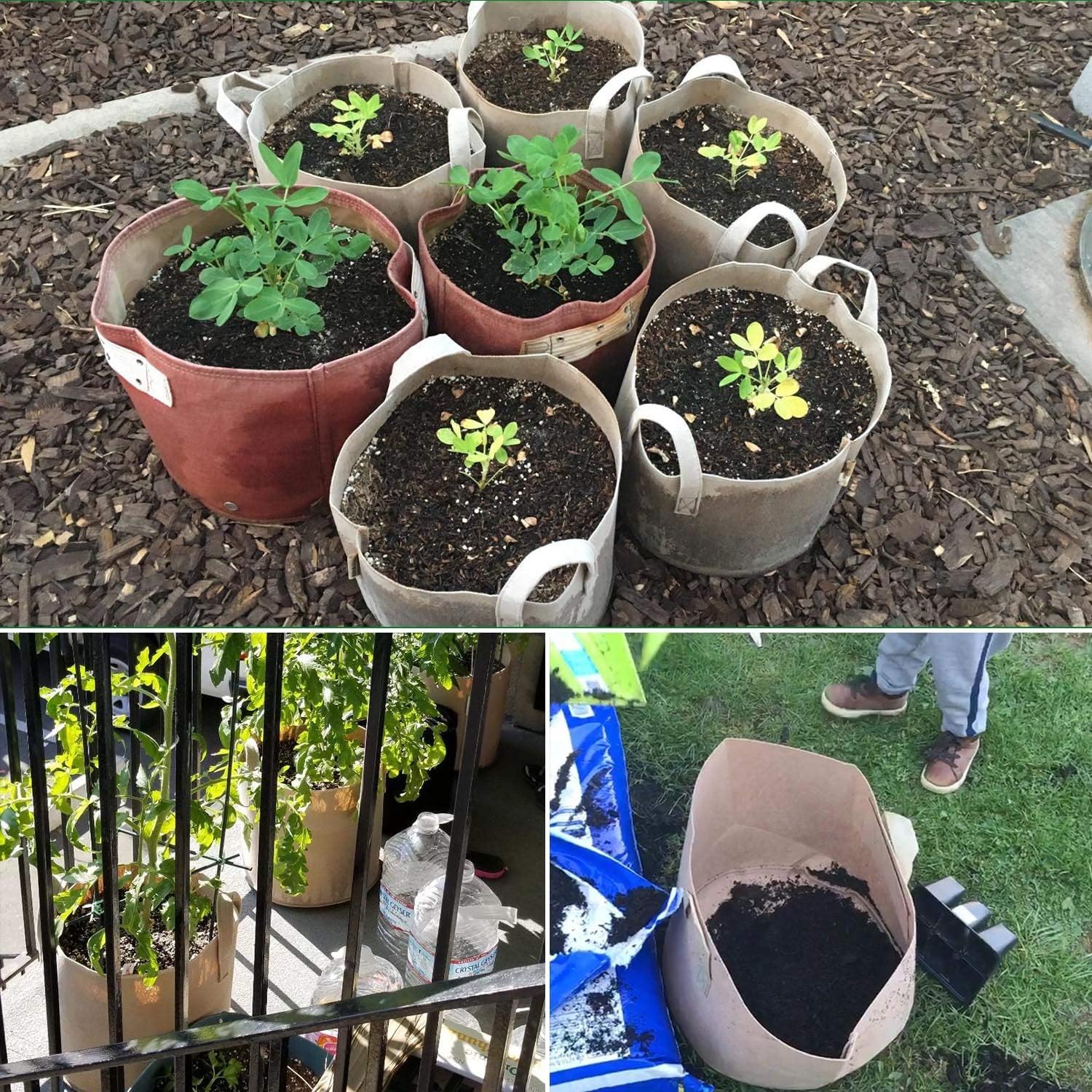 PEYOU Bolsa de Cultivo de Plantas 45L(5 Piezas), Saco para Plantas ...