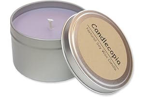 Candlecopia French Lavender Strongly Scented Hand Poured Vegan Travel Tin Candle, 8 Ounce Tin