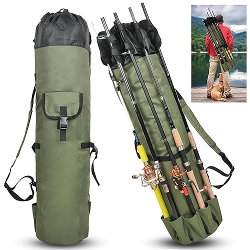 OROOTL Fishing Rod Bag Durable Canvas Fishing Pole Bag Fishing Rod