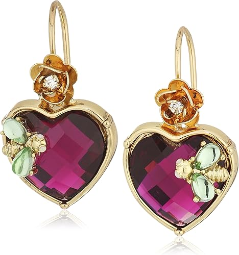 Betsey Johnson Stone Heart Drop Earrings