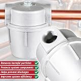 SPARES2GO 3/8" Aluminium Inline Oil Boiler Fuel Filter Strainer Bowl with Plugs view 4