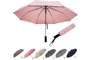 Nollia Windproof Automatic Travel Umbrella, Compact Portable with Reinforced Ribs for Sun & Rain