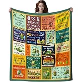 FOTSTA Pickle Blanket Gifts for Pickle Lovers Kids Funny Pickles Themed Plush Blankets Flannel Pickles Stuff Throw Blanket Gifts for Girls Boys Women Men Adults Bed Living Room Decorations 50"X40"